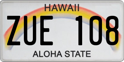 HI license plate ZUE108