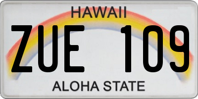 HI license plate ZUE109