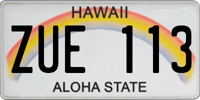 HI license plate ZUE113