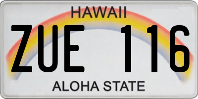 HI license plate ZUE116