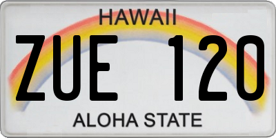 HI license plate ZUE120