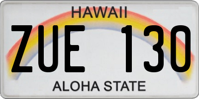 HI license plate ZUE130