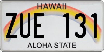 HI license plate ZUE131