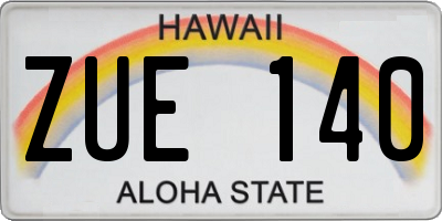 HI license plate ZUE140