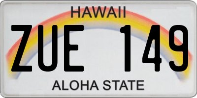 HI license plate ZUE149