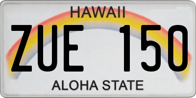 HI license plate ZUE150