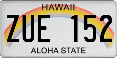 HI license plate ZUE152