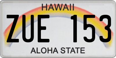 HI license plate ZUE153
