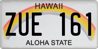 HI license plate ZUE161