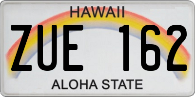 HI license plate ZUE162