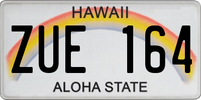 HI license plate ZUE164