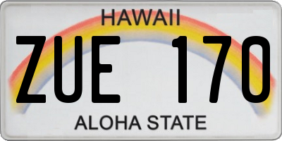 HI license plate ZUE170