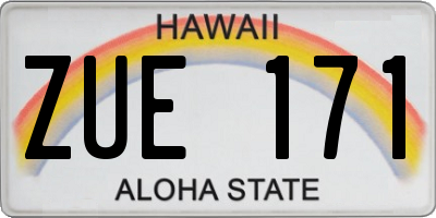 HI license plate ZUE171