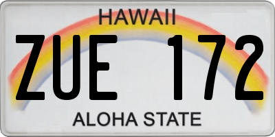 HI license plate ZUE172