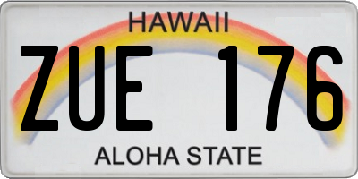 HI license plate ZUE176