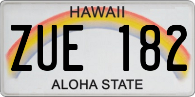 HI license plate ZUE182