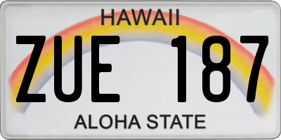 HI license plate ZUE187