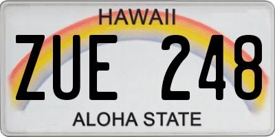 HI license plate ZUE248