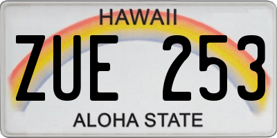 HI license plate ZUE253