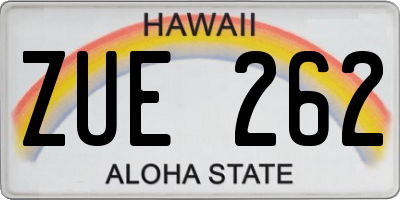 HI license plate ZUE262