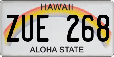 HI license plate ZUE268
