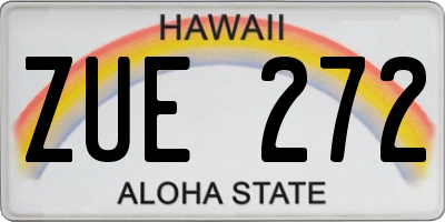 HI license plate ZUE272