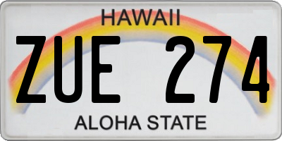 HI license plate ZUE274