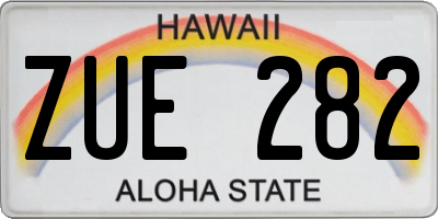 HI license plate ZUE282
