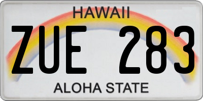HI license plate ZUE283