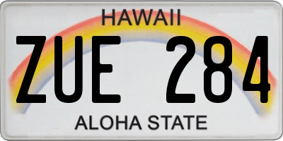 HI license plate ZUE284