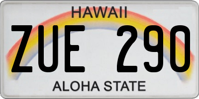 HI license plate ZUE290