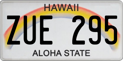 HI license plate ZUE295