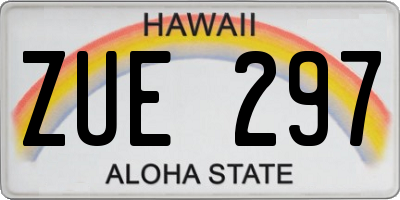 HI license plate ZUE297