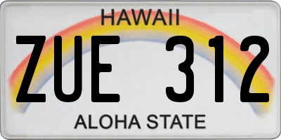 HI license plate ZUE312