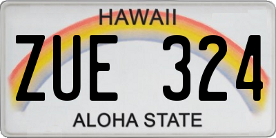 HI license plate ZUE324