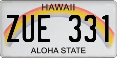 HI license plate ZUE331