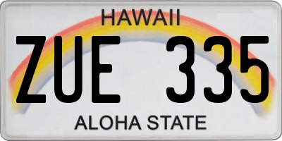 HI license plate ZUE335
