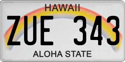 HI license plate ZUE343