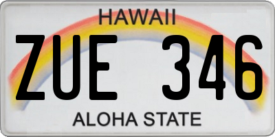 HI license plate ZUE346