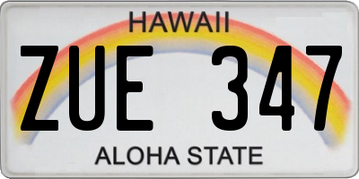 HI license plate ZUE347
