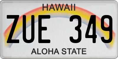 HI license plate ZUE349