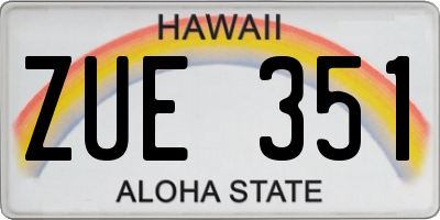 HI license plate ZUE351