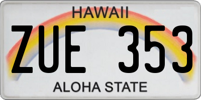 HI license plate ZUE353
