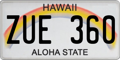 HI license plate ZUE360