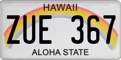 HI license plate ZUE367
