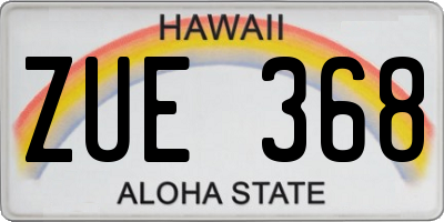 HI license plate ZUE368