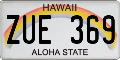 HI license plate ZUE369