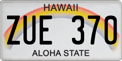 HI license plate ZUE370