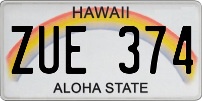 HI license plate ZUE374
