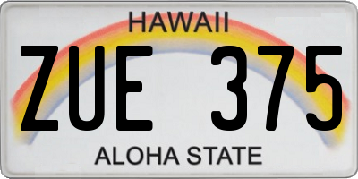 HI license plate ZUE375